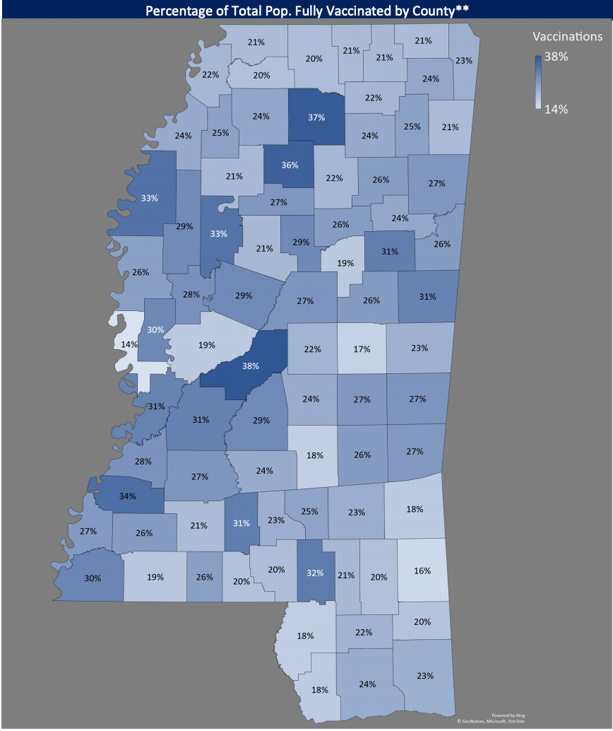 Vaccination Percentage Map as of 8 a.m. on May 6